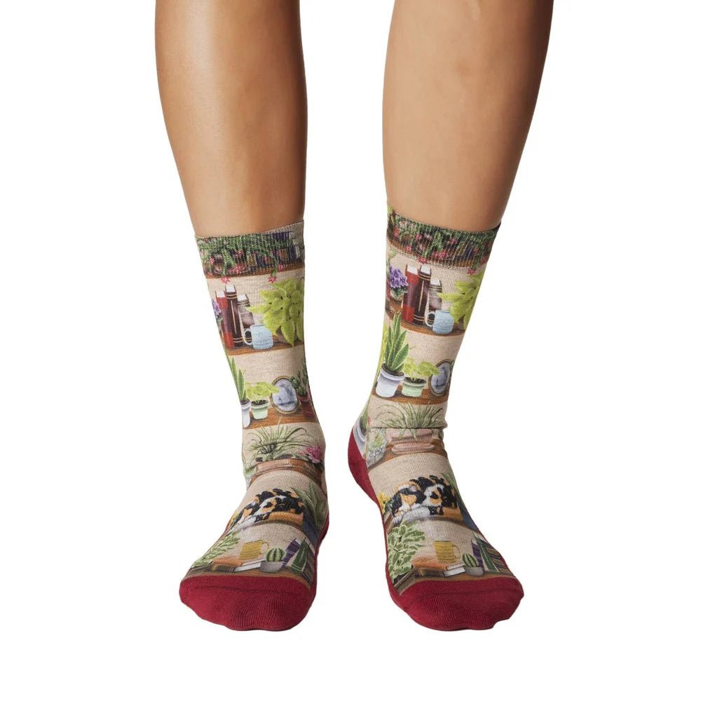 Good Luck Sock Women's Bookshelf of Plants - A&M Clothing & Shoes - Westlock