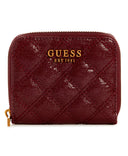 Guess Giully Small Zip Around Wallet - Burgundy