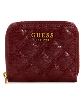 Guess Giully Small Zip Around Wallet - Burgundy