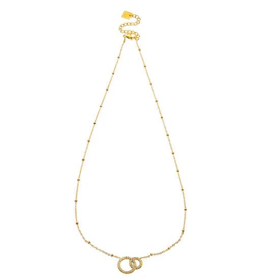 Hackney Nine Briar Pavé Zirconia Gold Necklace - A&M Clothing & Shoes - Westlock