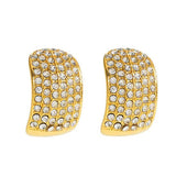 Hackney Nine Carmel Curved Pavé Zirconia Stud Earrings in Gold - A&M Clothing & Shoes - Westlock