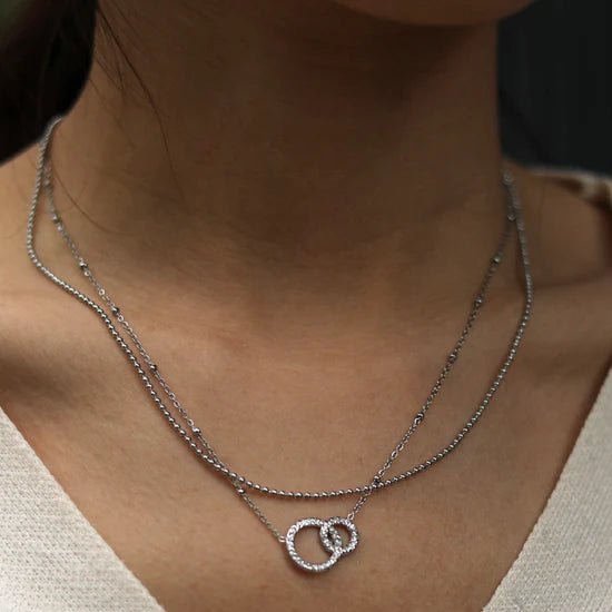 Hackney Nine Delaney Pavé Zirconia Silver Necklace - A&M Clothing & Shoes - Westlock