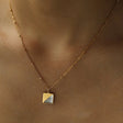 Hackney Nine Elu Minimalist Metal & Shell Square Pendant Necklace - A&M Clothing & Shoes - Westlock