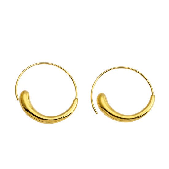 Hackney Nine Nural Swirl Hoops Gold - A&M Clothing & Shoes - Westlock