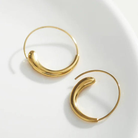 Hackney Nine Nural Swirl Hoops Gold -
