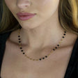 Hackney Nine Santa Cruz Black Onyx and Gold Beaded Chain Necklace - A&M Clothing & Shoes - Westlock