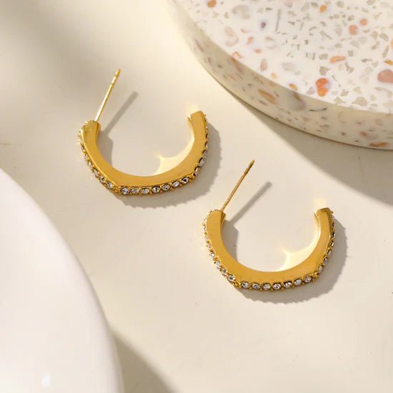 Hackney Nine Wishaw Pentagon - Shaped Circle Hoop Earrings with Dazzling Gemstones - A&M Clothing & Shoes - Westlock