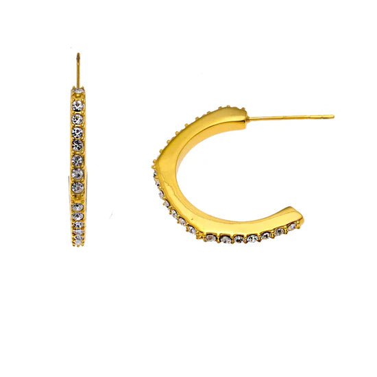 Hackney Nine Wishaw Pentagon - Shaped Circle Hoop Earrings with Dazzling Gemstones - A&M Clothing & Shoes - Westlock