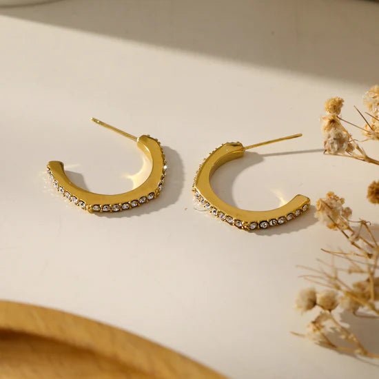 Hackney Nine Wishaw Pentagon - Shaped Circle Hoop Earrings with Dazzling Gemstones - A&M Clothing & Shoes - Westlock