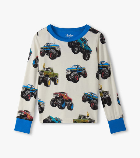 Hatley Kids/Youth Boys Truck Bamboo PJ Set - Mega Monster Truck