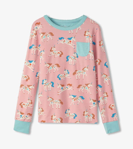 Hatley Kids/Youth Girls Bamboo PJ Set - Light Pink