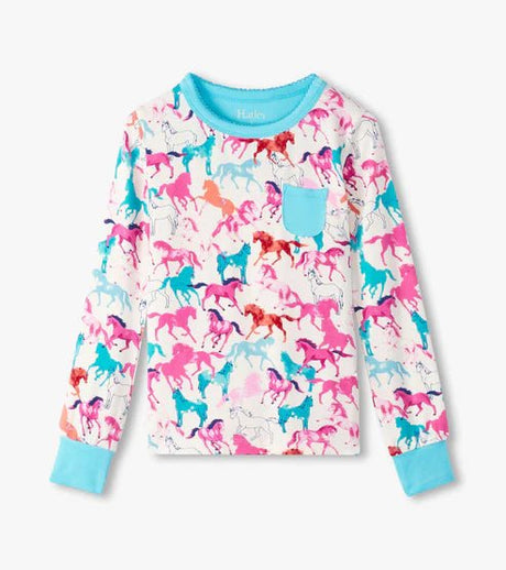 Hatley Kids/Youth Girls Bamboo PJ Set - Horses