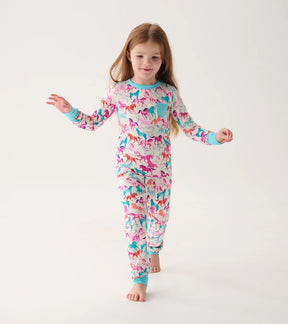 Hatley Kids/Youth Girls Bamboo PJ Set - Horses