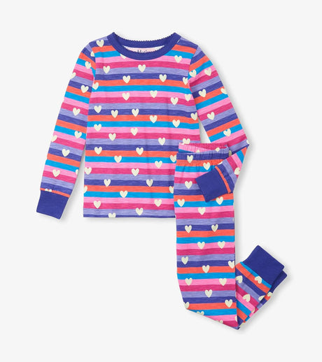 Hatley Kids/Youth Girls Cotton PJ Set - Pink/Purple