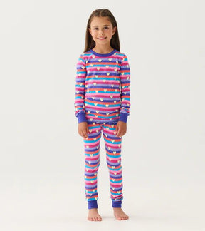 Hatley Kids/Youth Girls Cotton PJ Set - Pink/Purple