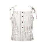 No Way Monday Youth Girls Button Front Tie Strap Top