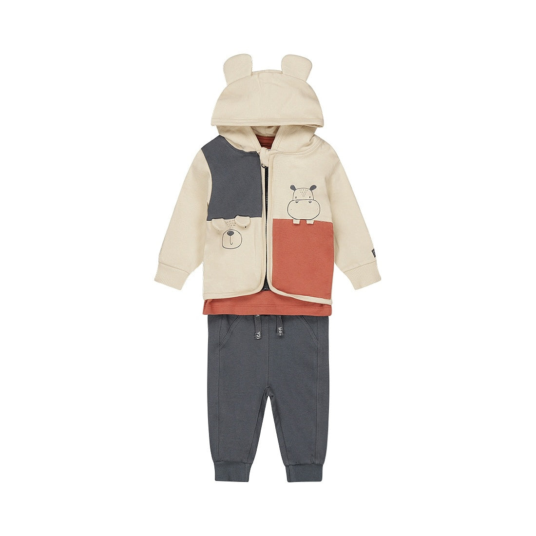 Dirkje Baby Boys Zip-Up Sweater and Pants 3 Piece Set