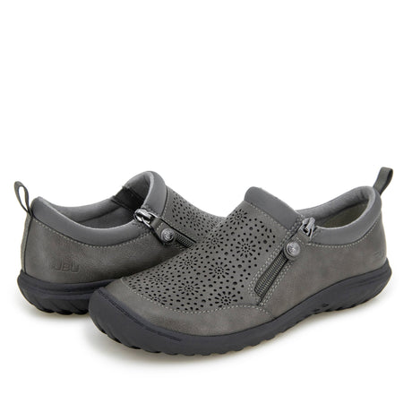 JBU Women's Avery Vegan Leather Zip Shoes - Grey