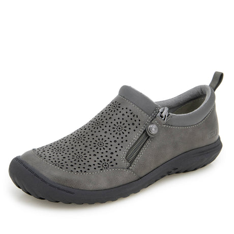 JBU Women's Avery Vegan Leather Zip Shoes - Grey
