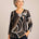 Julia Divina Women's 3/4 Sleeve Top - Brown/Black