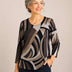 Julia Divina Women's 3/4 Sleeve Top - Brown/Black