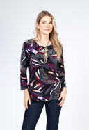 Julia Divina Women's 3/4 Sleeve Top - Prune