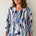 Julia Divina Women's 3/4 Sleeve Top Petite - Cream/Blue