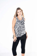 Julia Divina Women's Layered Tank - Black/White