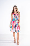 Julia Divina Women's Petite Fit N Flare Dress - Multi