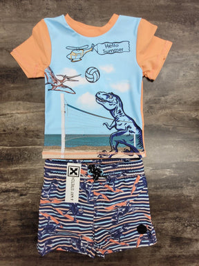 Kids Boys Northcoast 2PC Rashguard Set - Coral