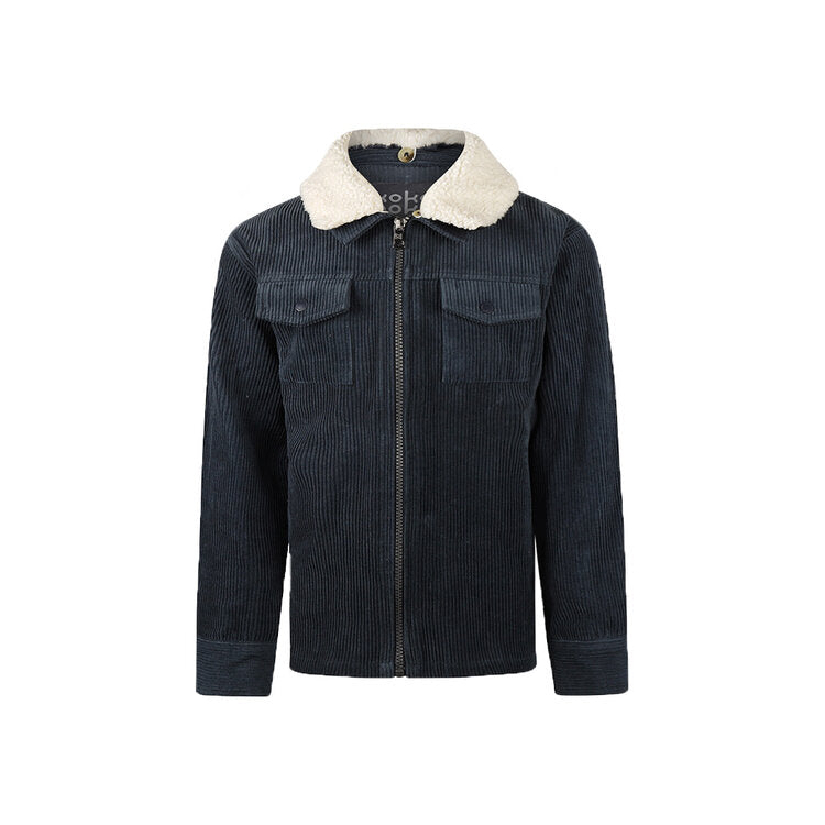 Koko Noko Kids Boys Zip-Up Faux Sherpa Collar Jacket