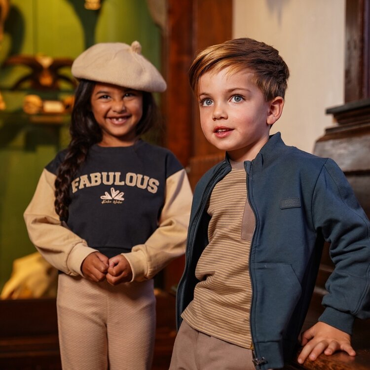 Koko Noko Kids Boys Zip-Up Collar Sweater