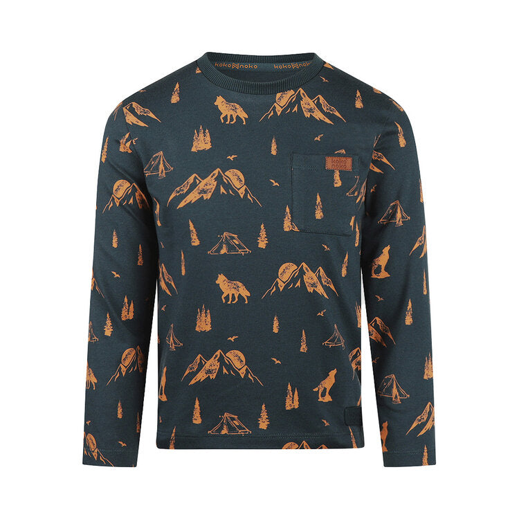 Koko Noko Kids Boys Long Sleeve Pocket T-Shirt