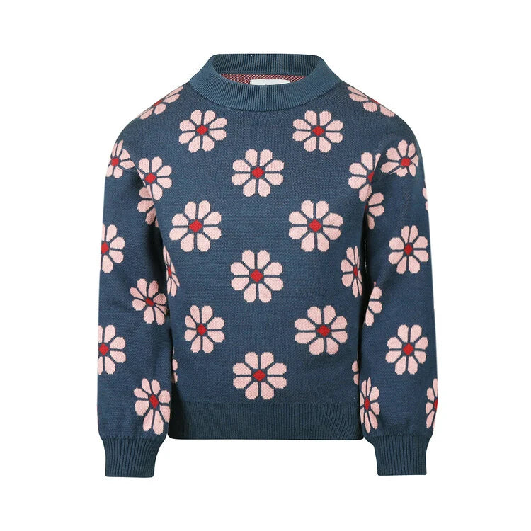 Koko Noko Kids Girls Flower Long Sleeve Sweater