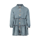 Koko Noko Kids Girls Button-Up Long Sleeve Jean Dress