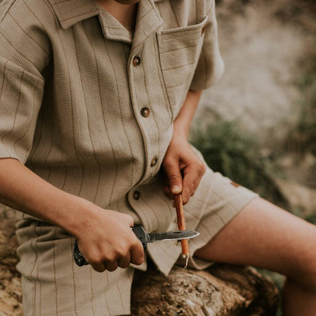 Koko Noko Kids Boys 2-Piece Shirt & Shorts Set - Pebble
