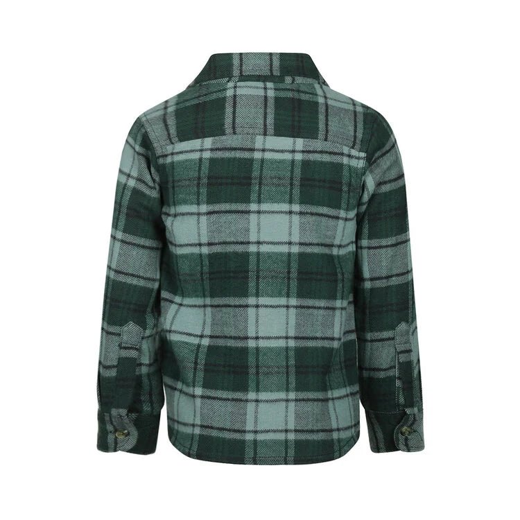 Koko Noko Kids Boys Long Sleeve Zip-Up Shirt - Green Gables