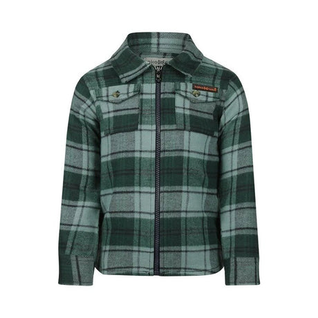 Koko Noko Kids Boys Long Sleeve Zip-Up Shirt - Green Gables