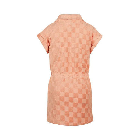 Koko Noko Kids Girls Button-Up Short Sleeve Dress - Blushed Terra