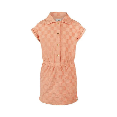 Koko Noko Kids Girls Button-Up Short Sleeve Dress - Blushed Terra