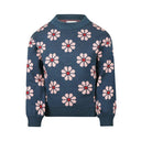 Koko Noko Kids Girls Flower Long Sleeve Sweater - Blue/Pink