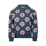 Koko Noko Kids Girls Flower Long Sleeve Sweater - Blue/Pink