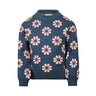 Koko Noko Kids Girls Flower Long Sleeve Sweater - Blue/Pink