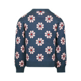 Koko Noko Kids Girls Flower Long Sleeve Sweater - Blue/Pink