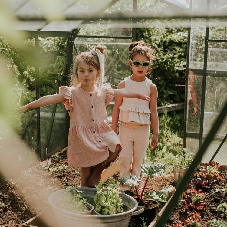 Koko Noko Kids Girls Ruffle Sleeve Button Up Dress - A&M Clothing & Shoes