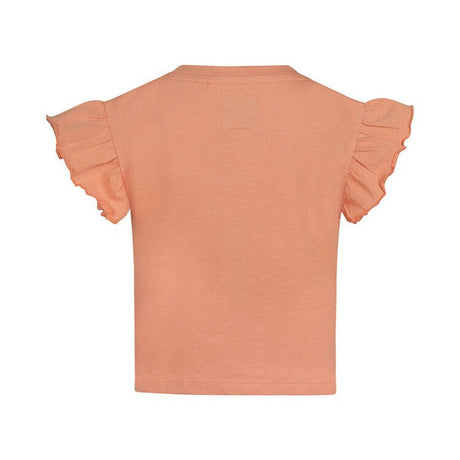 Koko Noko Kids Girls Ruffle Sleeve T-Shirt - Blushed Terra