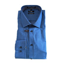 Leo Chevalier Cotton Fitted LS Dress Shirt - Blue