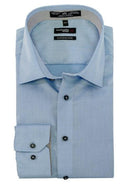 Leo Chevalier Cotton Fitted LS Dress Shirt - Bonnie Blue