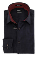 Leo Chevalier Men's Fittd LS Dress Shirt - Deep Navy