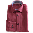 Leo Chevalier Men's Fitted LS Dress Shirt - Deep Wine